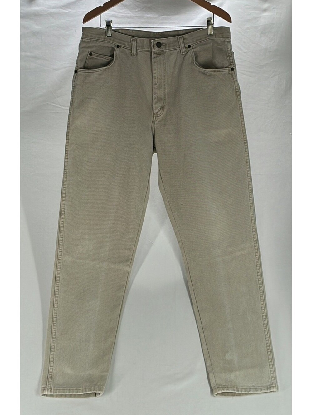 80s Wrangler denim Work Pants Made in USA Tan Faded Grunge